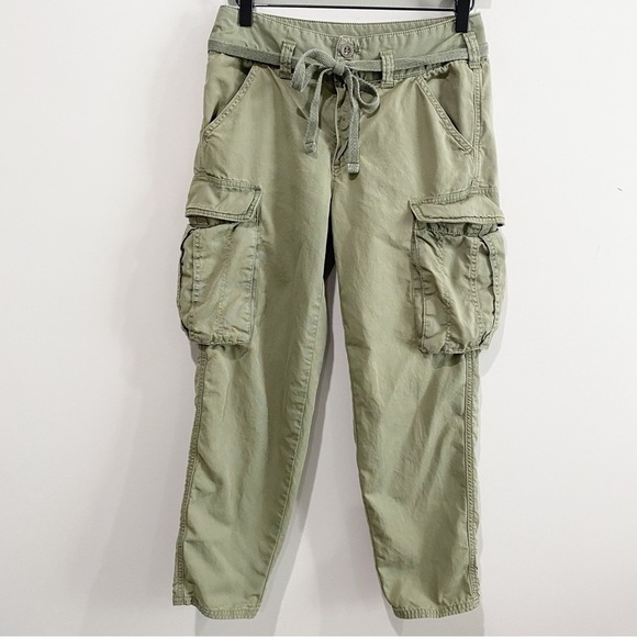 FREE PEOPLE Desert Cargo Pant Moss Green Utility Casual Comfort Size 25 - Picture 2 of 12